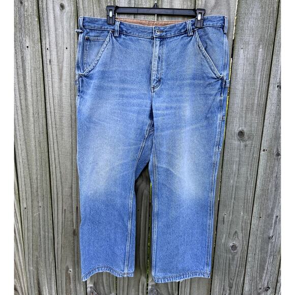 Duluth Trading‎ Co Carpenter Jeans Size 42x30 Heavy Duty Workwear Denim - Picture 2 of 6